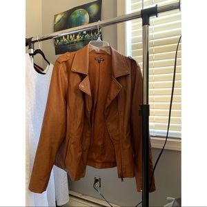 Brown (Faux) Leather Jacket